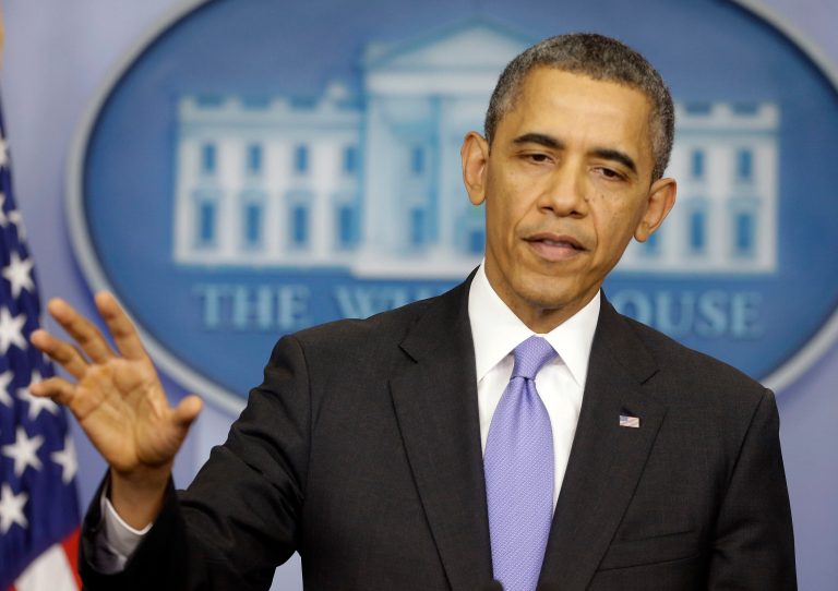 President Obama speaks during an end-of-the year news conference in the Brady Press Briefing Room at the White House in Washington on Friday. (AP Photo/Pablo Martinez Monsivais)