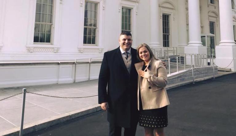 A young couple got engaged at the White House on Valentine's Day. (Facebook)