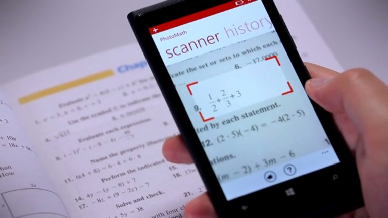 App developer MicroBlink has released PhotoMath, a program designed to solve mathematical equations captured though the camera of a cell phone. (Screengrab)