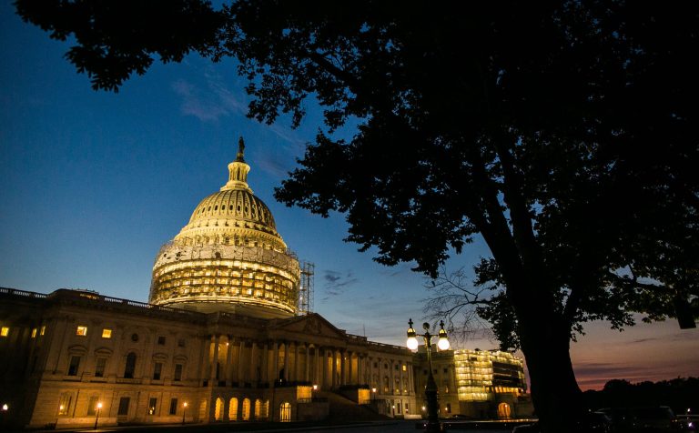 Democrats have been occupying the well of the House since around 11:30 a.m. and said they will not relinquish it until the Republican majority allows votes on two gun control bills. (Graeme Jennings/Washington Examiner)