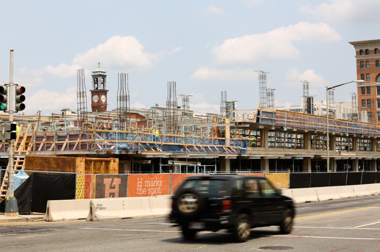 The Walmart development site on New Jersey Avenue and H Street NW.