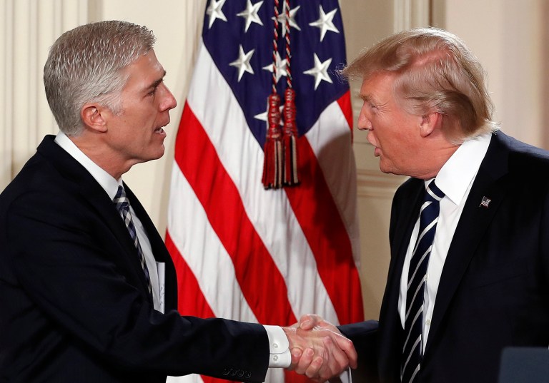 President Trump will swear in Neil Gorsuch as an associate Supreme Court justice early next week, the White House said Friday. (AP Photo/Carolyn Kaster, File)