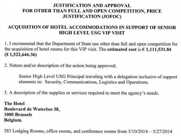 $1.5M Hotel Bill for President Obama’s One-Day Visit to Brussels