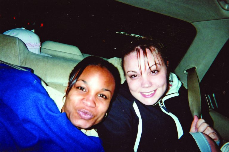 Rachael, left, on a road trip in 2005 with her friend Torrey Hager.