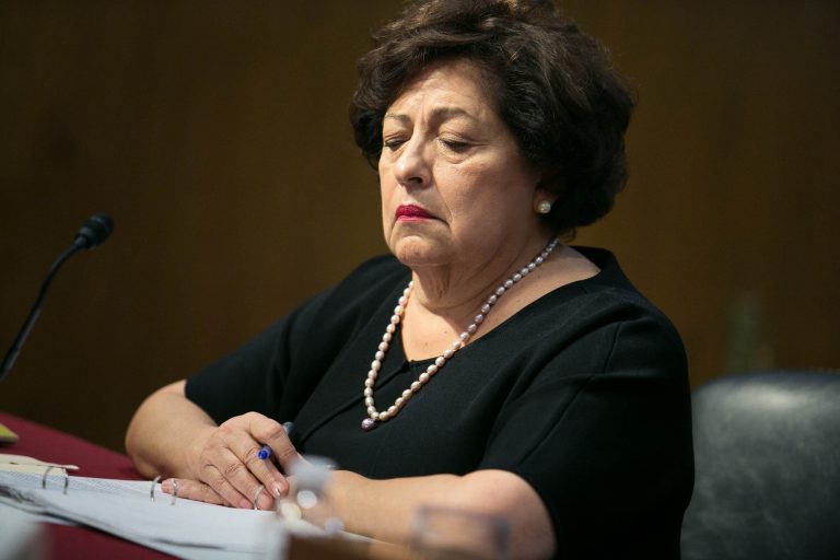 Office of Personnel Management Director Katherine Archuleta testifies before a Senate Appropriations Committee on Tuesday, June 23. 2015, on the data security breach. (Graeme Jennings/Examiner)