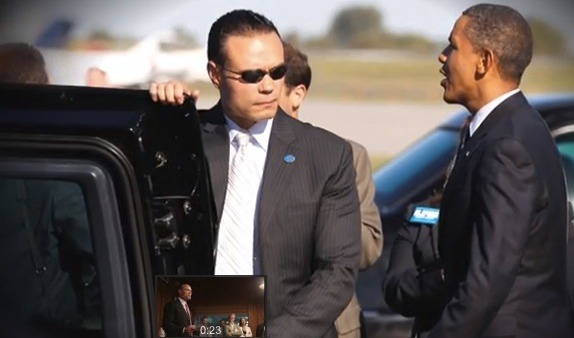 Former Secret Service agent Dan Bongino with President Obama.