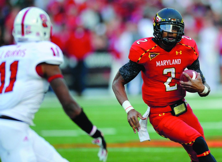 Nick Wass/AP
Sophomore Devin Burns is out for the season, leaving the Terrapins with only freshman Caleb Rowe at QB for the last five games.