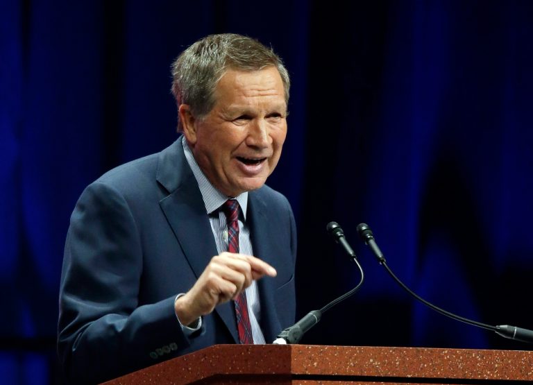 Kasich said the devastating Paris attacks provide an opportunity to bring the U.S. and its European allies. (AP Photo/John Raoux)