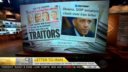 77% of ABC, CBS, NBC analysis of Cotton Iran letter negative