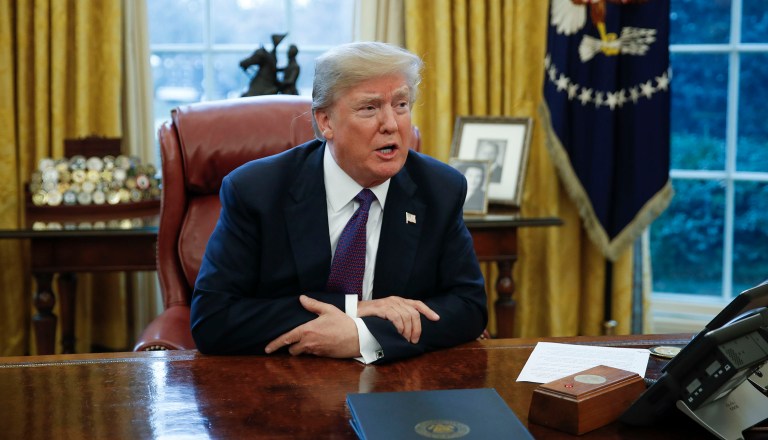Trump sparked contretemps Thursday by announcing a plan to impose tariffs on foreign steel and aluminum, which are designed to help the American steel industry by raising the price of foreign steel. (AP Photo/Carolyn Kaster)
