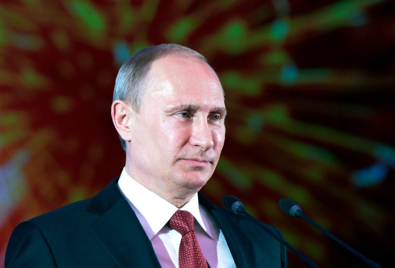 Russian President Vladimir Putin speaks at a reception marking Victory Day in the Kremlin in Moscow, Russia, Thursday, May 8, 2014. The White House says President Barack Obama has no plans to meet with Putin when both leaders attend next month's events in France marking the 70th anniversary of D-Day. But the White House isn't criticizing France for welcoming Putin's visit, either. (AP Photo/RIA-Novosti, Alexei Nikolsky, Presidential Press Service)