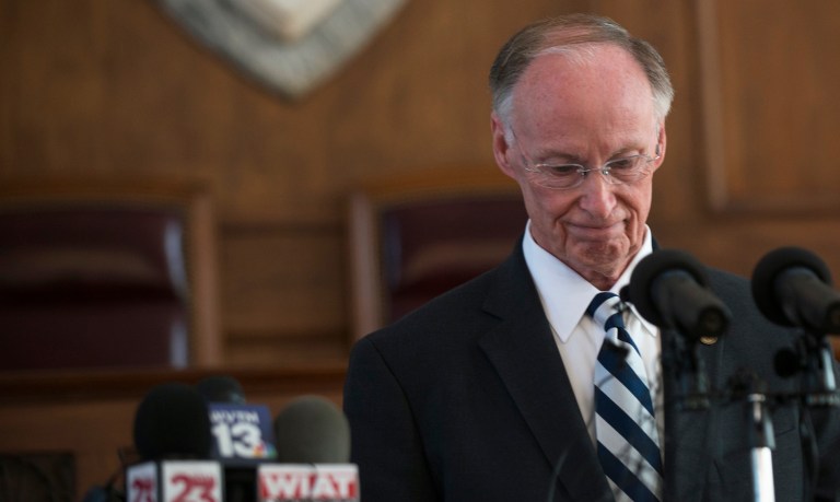 Emojis revealed Bentley's adulterous relationship with his former senior political adviser, Rebekah Mason. (Albert Cesare/The Montgomery Advertiser via AP)