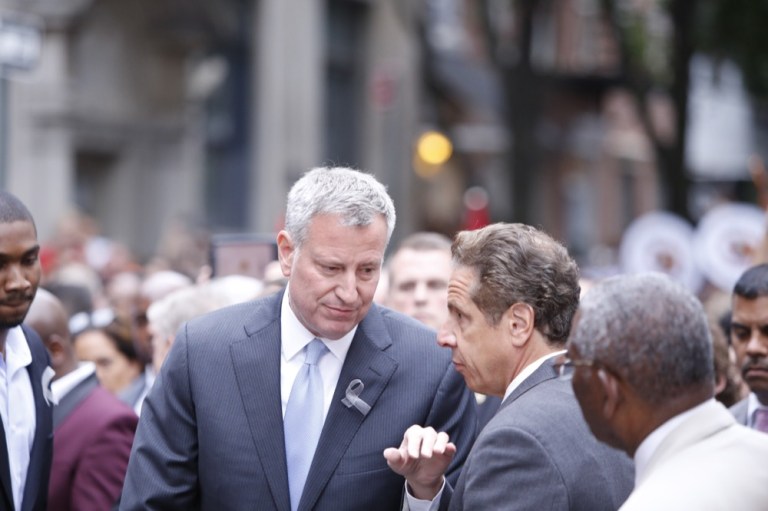 De Blasio Finds Himself to Cuomo’s Right