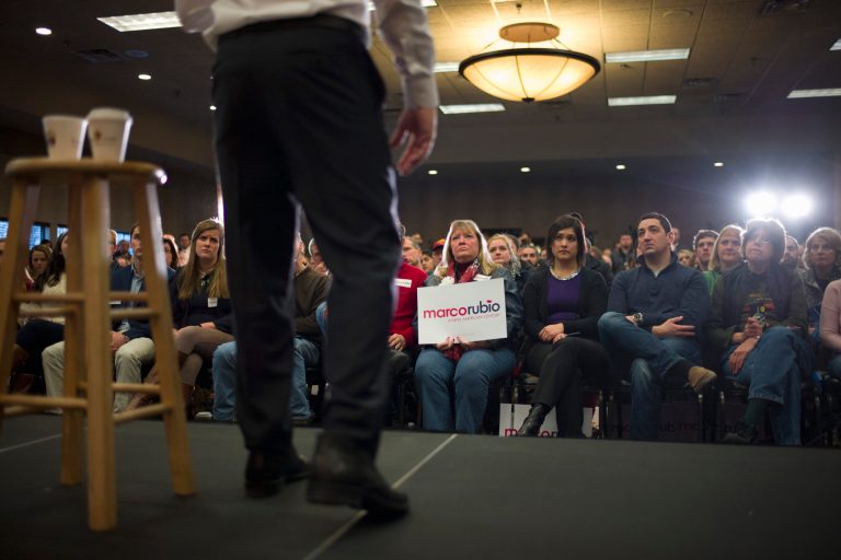 A fact checker has fact checked Rubio's claims about his boots, and decided they were false. (AP Photo/Jae C. Hong)