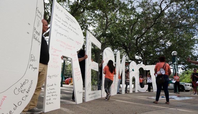 President Trump formally ended the Deferred Action for Childhood Arrivals program in September. The debate has placed the Chamber of Commerce, the nation's largest business lobby, on the same side of the aisle as pro-immigration groups fighting to restore the program. (AP Photo/Lynne Sladky)