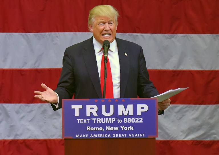 Presidential candidate Donald Trump is the most unpopular presidential candidate in more than 30 years, according to a new poll. (Mark DiOrio/Observer-Dispatch via AP)