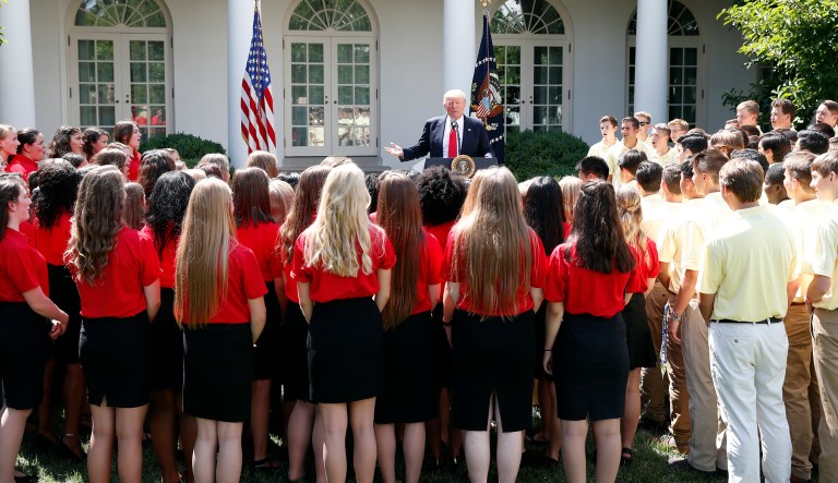 A reporter yelled out to Trump, 