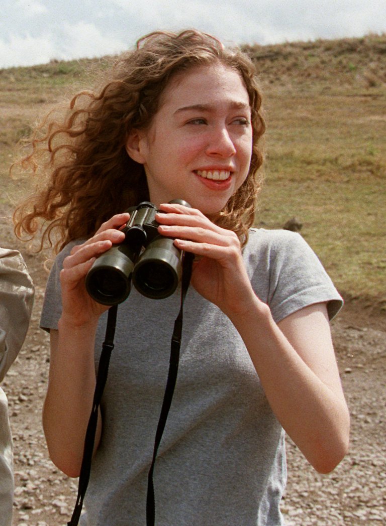 President Clinton's daughter Chelsea looks out over the Ngorongoro Crater in Tanzania on March 26, 1997. Already demonstrating her father's ease with strangers, Chelsea will soon leave the zone of privacy imposed at the White House and start carving out her own life as a college freshman at Stanford University next fall. President Clinton will speak at commencement ceremonies at Chelsea's Sidwell Friends School on Friday, June 6, 1997. (AP Photo/Doug Mills/files)