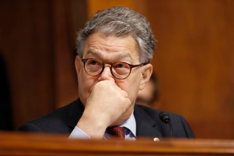 Sen. Al Franken, D-Minn., listens during a Senate Judiciary Committee hearing for Colorado Supreme Court Justice Allison Eid, on her nomination to the U.S. Court of Appeals for the 10th Circuit, on Capitol Hill, Wednesday, Sept. 20, 2017 in Washington. (AP Photo/Alex Brandon)