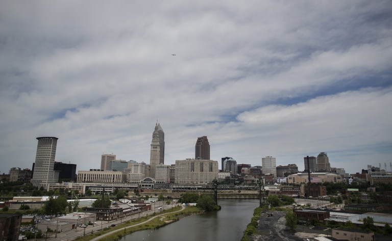 Holding the Republican National Convention in Cleveland probably won't help Donald Trump win Ohio in the presidential election, according to a study. (Victor J. Blue/Bloomberg)