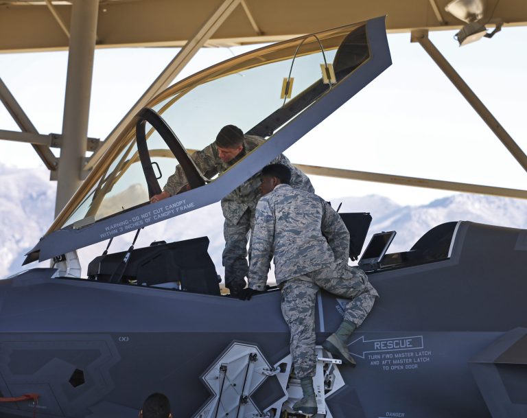 If President Trump continues focusing on the F-35 program, it's likely to have a real impact, not only on Lockheed Martin, but also more broadly on the rest of the defense industry. (George Frey/Bloomberg)