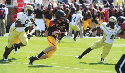 Scott Cunningham/Getty Images
Maryland quarterback Danny O'Brien completed just one of six passes for 17 yards before being benched on Saturday.