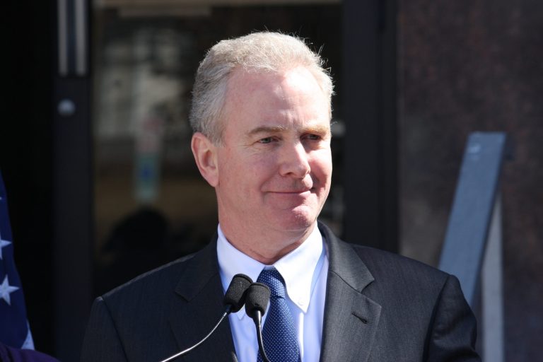 Rep. Chris Van Hollen, D-Md., talks at a news conference in Rockville, Md., on Monday, March 9, 2015. (AP Photo/Brian Witte)