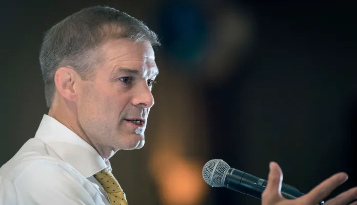 Rep. Jim Jordan, a top conservative lawmaker, disputed that there is any movement inside the Freedom Caucus to oust House Speaker Paul Ryan or seek a change in leadership. (AP Photo/Bryan Woolston)
