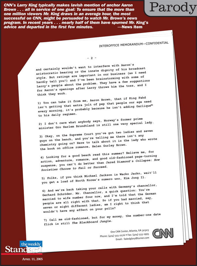 Larry King’s words of wisdom for Aaron Brown.