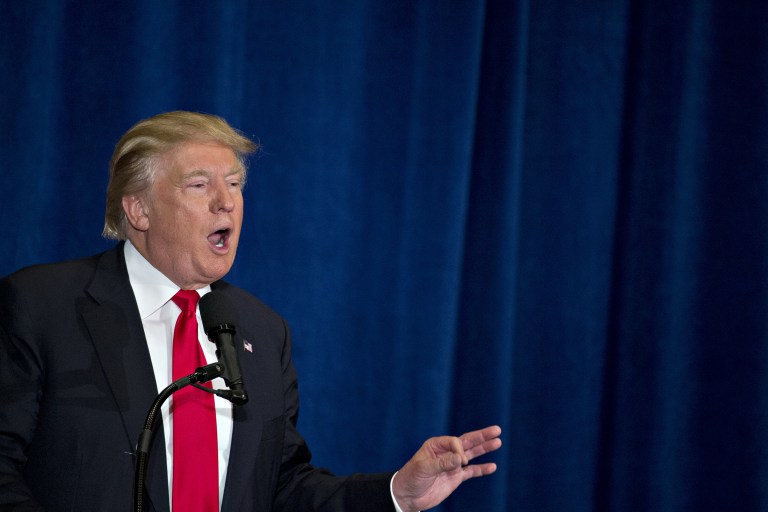 Donald Trump tweeted Wednesday night details about the announcement. (Andrew Harrer/Bloomberg)