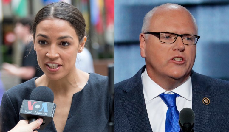 Alexandria Ocasio-Cortez and Joe Crowley