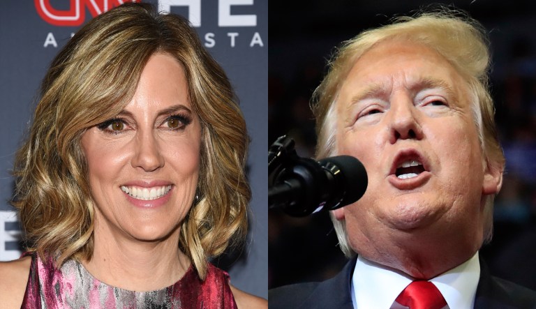 Alisyn Camerota and Donald Trump.