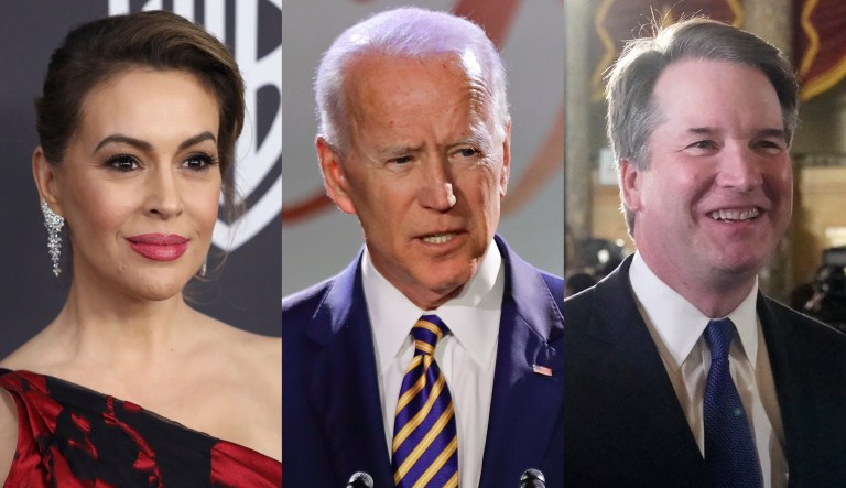 Alyssa Milano, Joe Biden, Brett Kavanaugh.