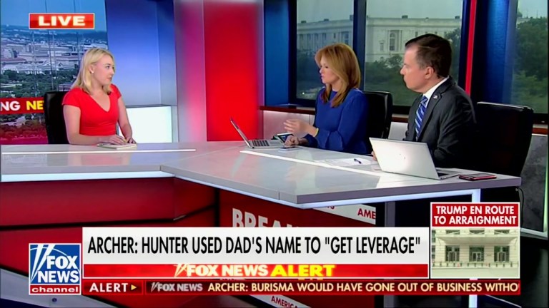 Sarah Bedford, left, appears on Fox News to discuss Hunter Biden on Aug. 3, 2023.