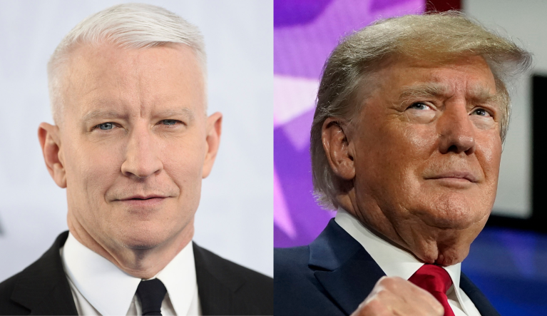 Anderson Cooper and Donald Trump.