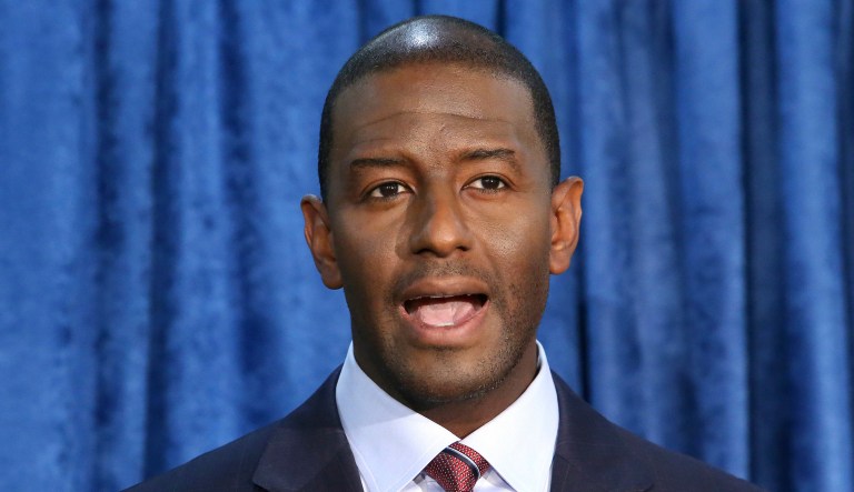 FILE - In this Nov. 10, 2018 file photo, Andrew Gillum the Democrat candidate for governor speaks at a news conference in Tallahassee, Fla. Florida's ethics commission says there is probable cause that Gillum violated the state's ethics law. The commission voted Friday, Jan. 25, 2019,  in a closed-door meeting to proceed with charges against Gillum.