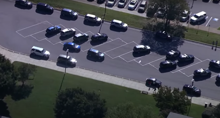 Police presence outside Annapolis High School following a stabbing situation on Wednesday.