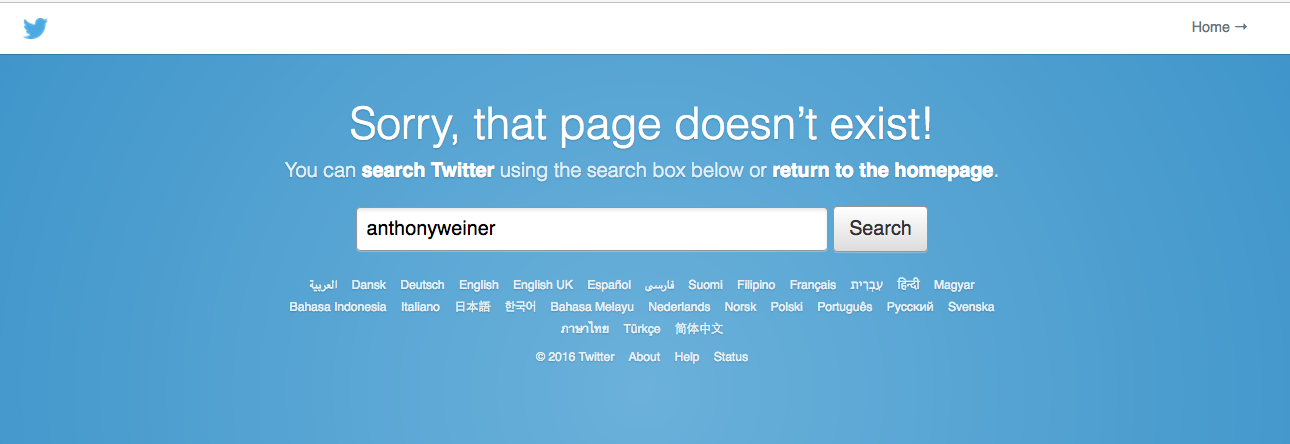 ‘Carlos Danger’ is back: Anthony Weiner’s Twitter account vanishes following another sexting scandal