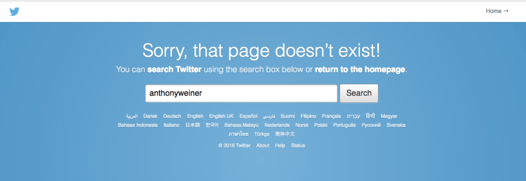 ‘Carlos Danger’ is back: Anthony Weiner’s Twitter account vanishes following another sexting scandal