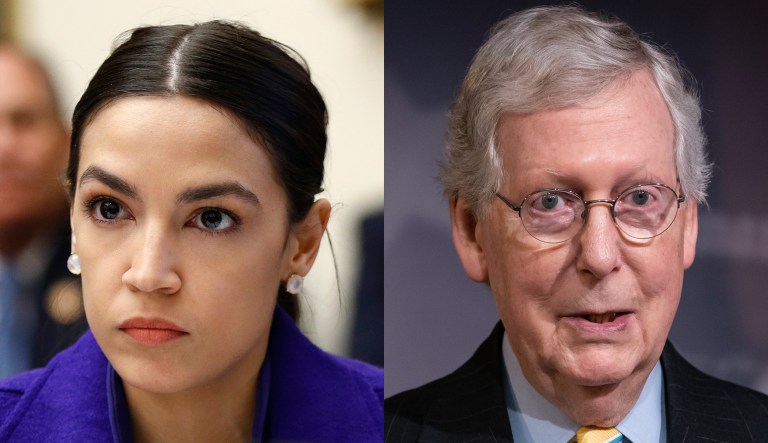 Alexandria Ocasio-Cortez, Mitch McConnell.