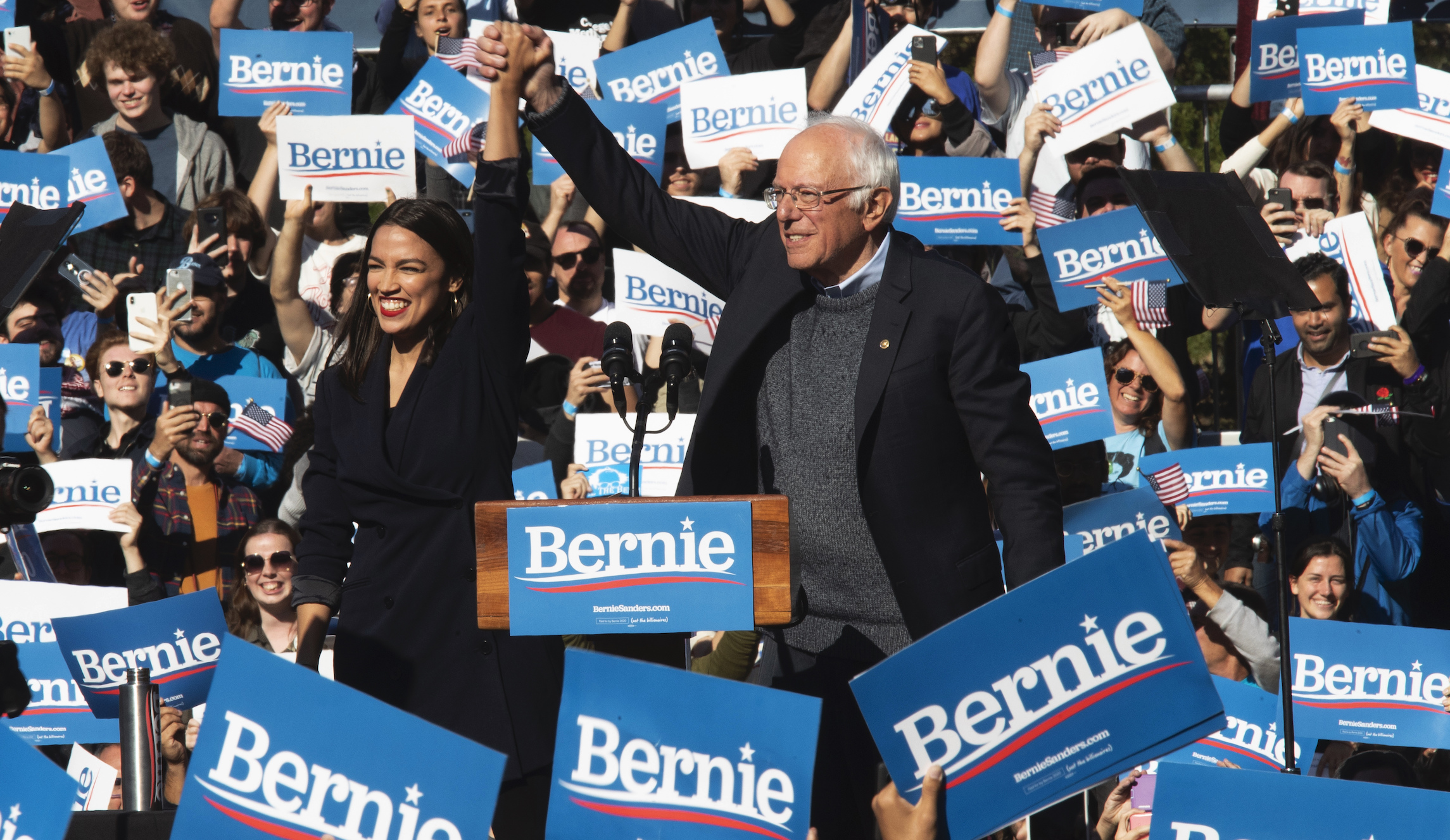 ‘We need her here’: AOC steals show stumping for Sanders in Iowa
