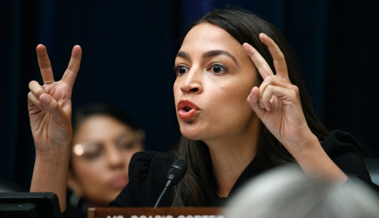 Sen. Alexandria Ocasio-Cortez, D-N.Y., asks a question during a House Oversight subcommittee hearing into the Trump administrationâs decision to stop considering requests from immigrants seeking to remain in the country for medical treatment and other hardships, Wednesday, Sept. 11, 2019, in Washington.                                                                                                                                                                                                                                                                                                                                                                                                                                                                                                                                    