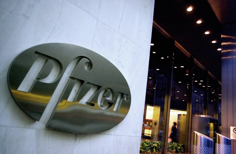 FILE - In this April 12, 2005 file photo, the world headquarters of Pfizer Inc. is shown in New York. In April, 2009, the FDA fired off warning letters to Pfizer Inc., GlaxoSmithKline and a dozen other drugmakers for search engine ads that violated federal rules.