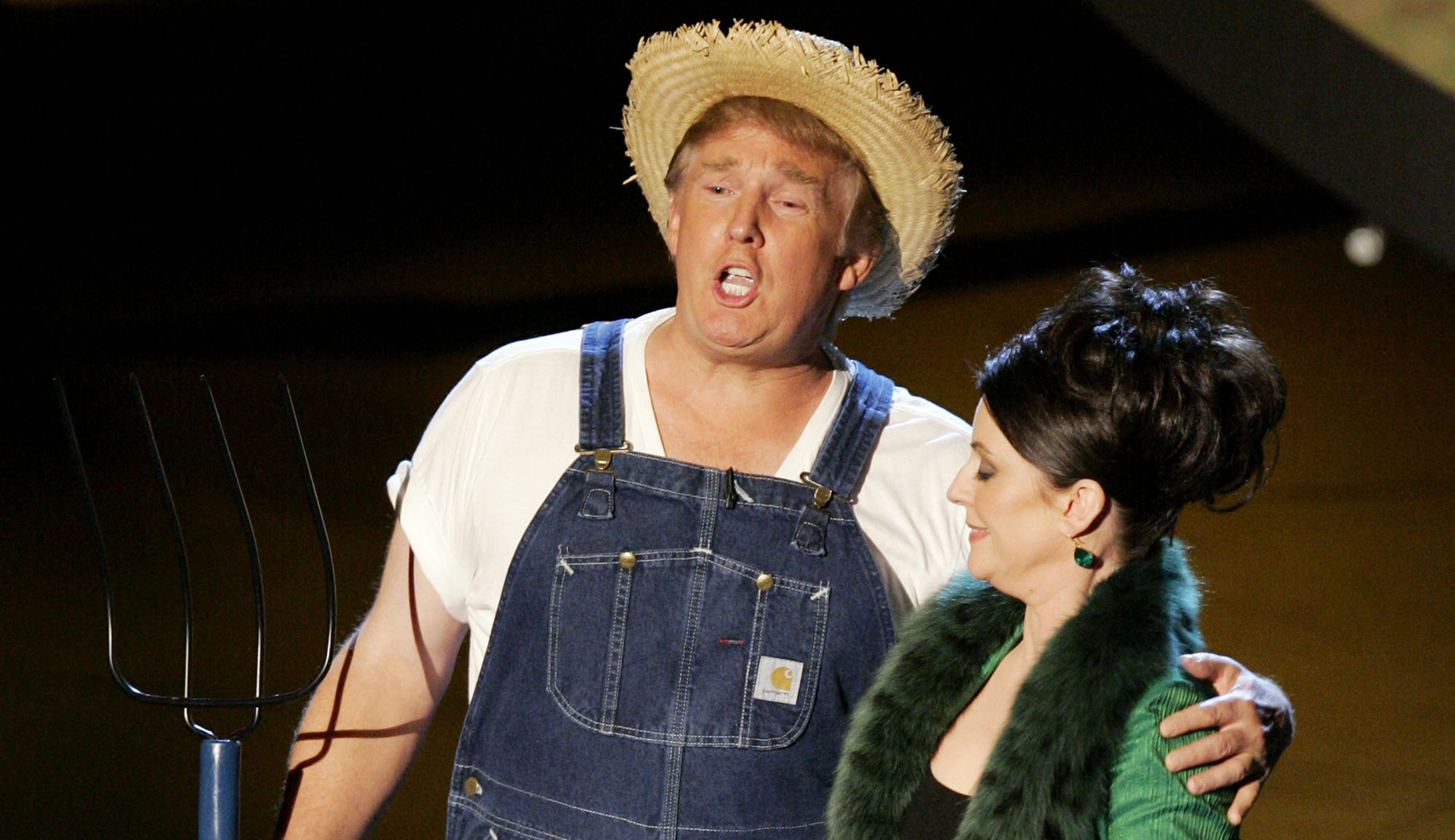 ‘Omg’: Megan Mullally shudders at Trump’s Emmys throwback celebrating farm bill