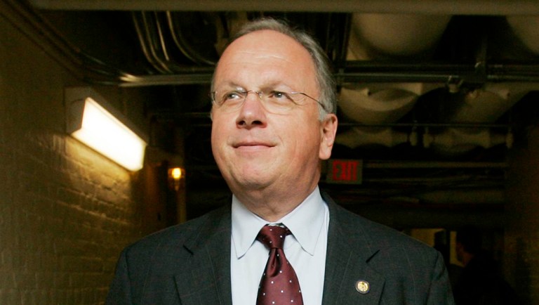 Rep. Thomas Reynolds, R-N.Y. walks in the hallways of the Capitol.