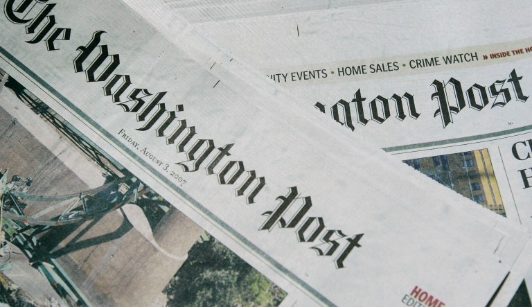 The Friday and Thursday editions of the Washington Post newspaper are seen in Washington on Aug. 3, 2007.