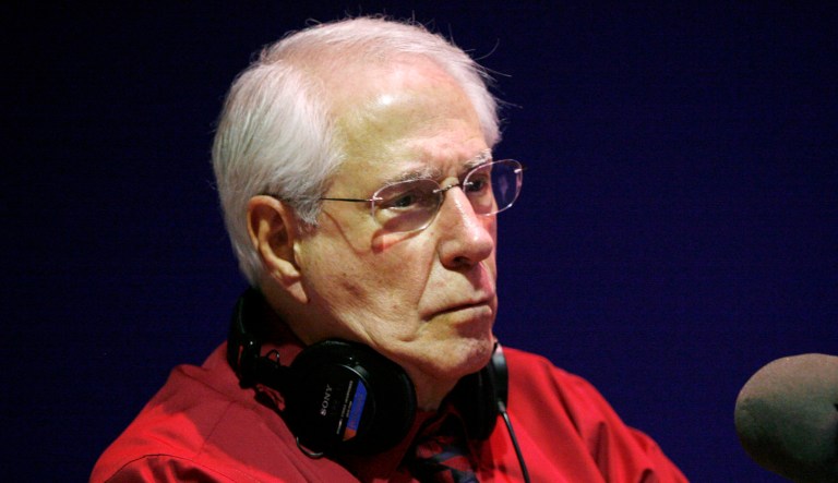 Former Alaska Sen. Mike Gravel waits for the start of a radio debate.