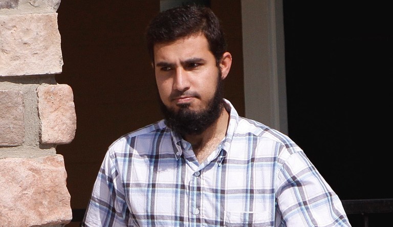 In this Sept. 17, 2009 file photo, Najibullah Zazi leaves his apartment in Aurora, Colo., for a meeting with his attorney.