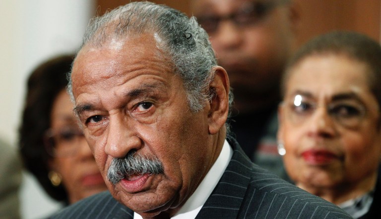 House Judiciary Committee ranking member Rep. John Conyers, D-Mich., speaks during a news conference on a Woman's Right to Choose on Capitol Hill in Washington, Tuesday, Feb. 8, 2011.    