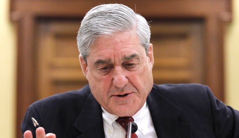 Robert Mueller is seen at a hearing.